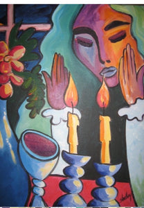 Sabbath Candles - 16x20 oil on canvas