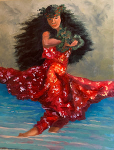 HULA DANCER -16x20 Oil on Canvas