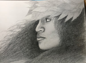 Hula Dancer - 11x12 Pencil Drawing