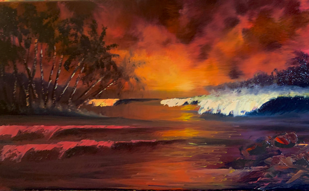 Sky Fire - 10x20 Oil on Canvas